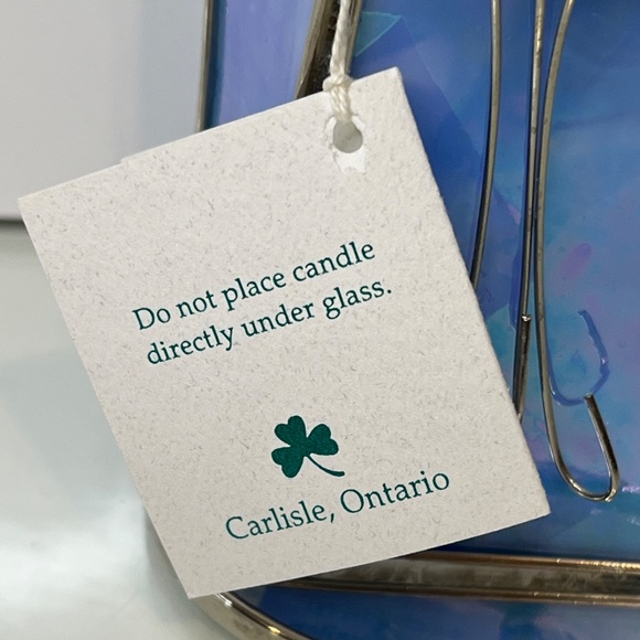 Stained Glass Angel Tea Light Votive Candle Holder Blue 6” Irish Images 3D NEW - Picture 14 of 15